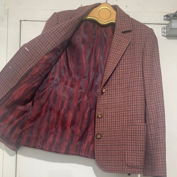 VINTAGE CELINE PARIS WOOL PLAID JACKETS SIZE 38 - Picture 7 of 11